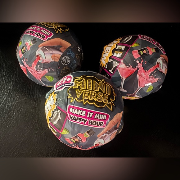 Lot of 3 Miniverse Happy Hour series balls capsules new unopened - Picture 3 of 5